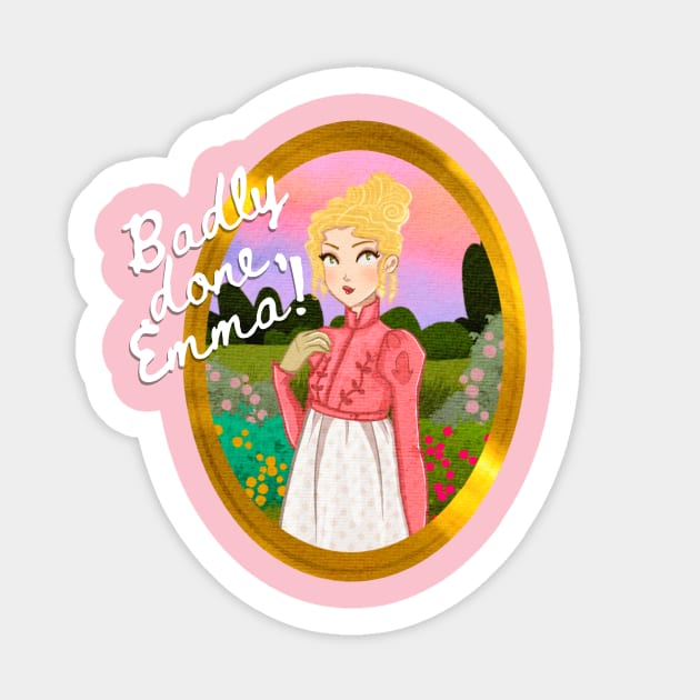 Badly Done Emma Portrait Sticker by DuniathComics